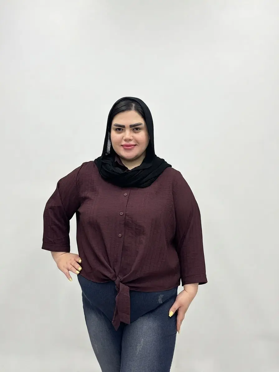 شومیز گره ای سایز بزرگ زنانه